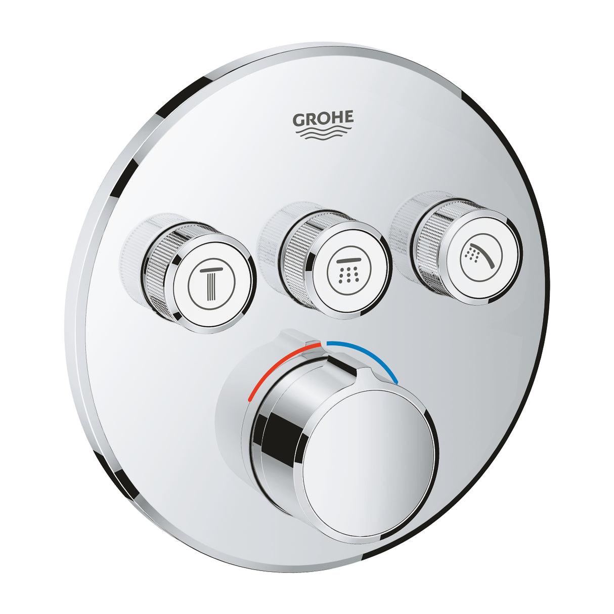 SMARTCONTROL THERMOSTAT FOR CONCEALED INSTALLATION WITH 3 VALVES - GROHE - ( CHROME - G5 - GROHTHERM - 0x20 mm - 0inchX0.75inch )