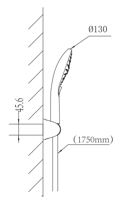 HANDSHOWER 3 FLOW W/TUBE&HOOK - AMERICAN STANDARD - ( - CLICK - 0x15 mm - 0inchX0.5inch )