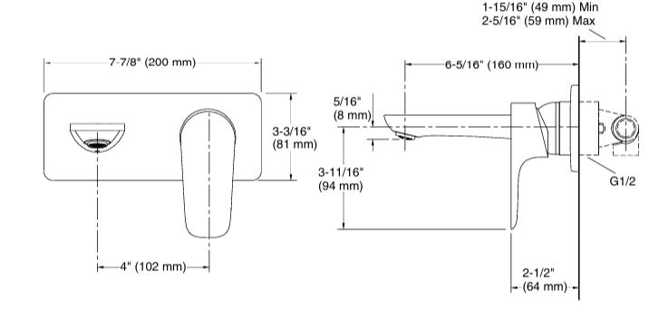 ALEO-SL W/M LAVATORY FAUCET TRIM + VALVE - KOHLER PREMIUM - ( BRUSHED BRONZE - PREMIUM - 0x0 mm - 0inchx0inch )