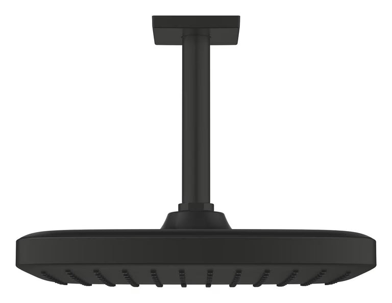 TEMPESTA CUBE HEAD SHOWER SET , ARM 142 MM, 1 SPRAY - GROHE - ( MATTE BLACK - G3 - TEMPESTA CUBE - 250x250 mm - 10inchX10inch )