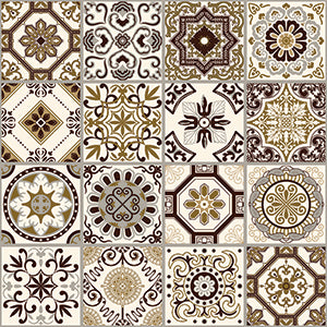 BRUNO BROWN HL - DESIGNER TILES -  (  - 3RD FIRED PATTERN VITR. TILES - 300x300 mm - 12inchX12inch )