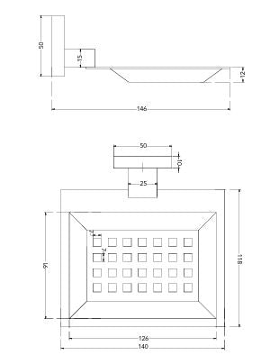 SOAP DISH - HINDWARE FAUCETS - ( POLISHED CHROME - GEOMETRIC ACCESSORIES - 0x0 mm - 0inchx0inch )
