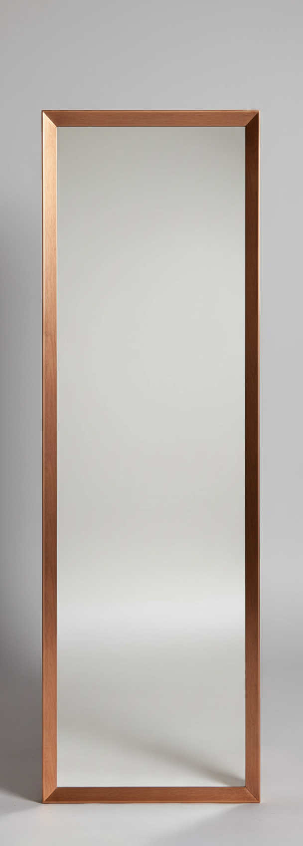 MIRROR WITH SS FINISH AND WOOD WALNUT VENEER WALL MOUNTED - FURNITURE - ( - BUENA CASA - 0x698x1993 mm - 0inchX27.92inchX79.72inch)