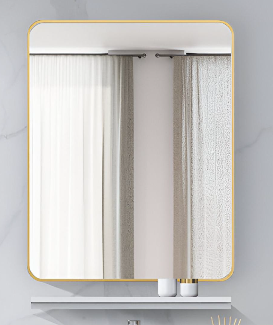 TR 3332 PLAIN MIRROR WITH SELF - GERMA - ( - WHITE MARBLE - 670x530 mm - 26.8inchX21.2inch)