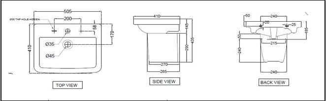 HALF PEDESTAL FOR 101801 - ESSCO SWARE - ( WHITE - ASPIRE - 0x0 mm - 0inchX0inch )