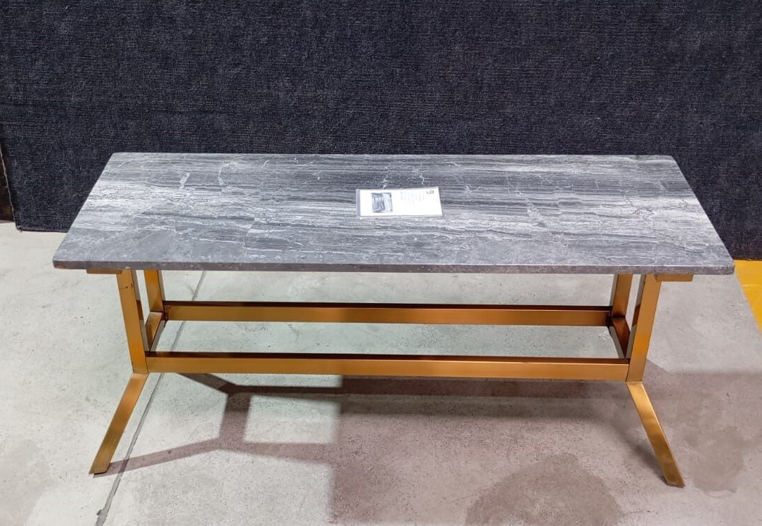 COFFEE TABLE - CJ008 WITH PVD COATED SS LEGS & MARBLE TOP - FURNITURE - ( - BUENA CASA - 1143x419x521 mm - 45.72inchX16.76inchX20.84inch)
