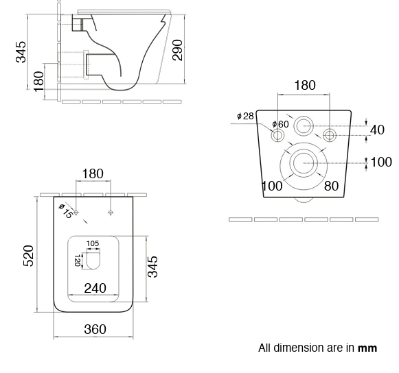 RIMLESS W/HUNG WC W/SLIM UF SEAT COVER ( BOLT DISTANCE 7INCH) - AQUANT - ( SEAFOAM GREEN - - 520x350 mm - 20.8inchX14inch )
