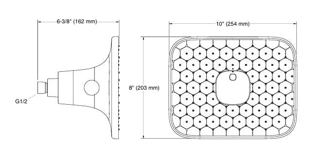 PRISTINE 1F SQUARE SHOWERHEAD W/O ARM - KOHLER PREMIUM - ( VIBRANT BRUSHED BRONZE - PREMIUM - 254x203 mm - 10.16inchX8.12inch )