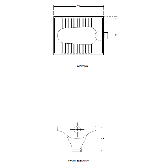 ORISSA PAN - HINDWARE -  ( STAR WHITE -  - 530x410 mm - 21inchX16inch )