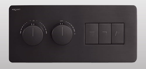 BRASS HIGH FLOW THER/SWITCH BUTTON  MULTIF/DVTR W/3 OUT & FLOW CONTROL (20MM INLET) - AQUANT -  ( MATT BLACK -  - 0x15 mm - 0inchX0.5inch )