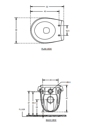 EWC W/M P  W/SEAT COVER PREMIUM&W/M ACC. ( BOLT DISTANCE 8INCH) - HINDWARE -  ( STAR WHITE - STUDIO - 520x360x410 mm - 20.8inchX14.4inchX16.4inch )