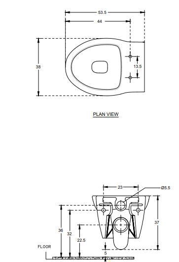 (PRUN) E.W.C W/M LARA W/SEAT COVER ( BOLT DISTANCE 9INCH) - HINDWARE -  ( STAR WHITE - ART - 0x0 mm - 0inchx0inch )