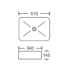 COUNTER TOP WASH BASIN - BETTER LIVING -  (  - MARVEL - 510x340 mm - 20.4inchX13.6inch )