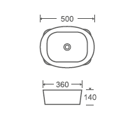 COUNTER TOP WASH BASIN - BETTER LIVING -  (  - FINESSE - 500x360 mm - 20inchX14.4inch )