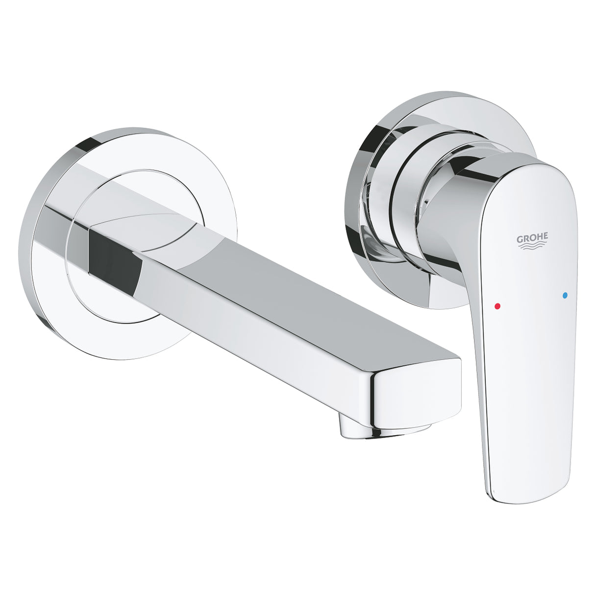 BAUFLOW 2-HOLE, 1-HANDLE WALL-MOUNT BASIN MIXER - GROHE-G2 - ( CHROME - G2 - BAUCONTEMPORARY - 0x0 mm - 0inchX0inch )