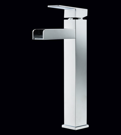 TALL SINGLE LEVER BRASS WATERFALL FLOW BASIN MIXER - AQUANT -  ( CHROME -  - 0x0 mm - 0inchx0inch )