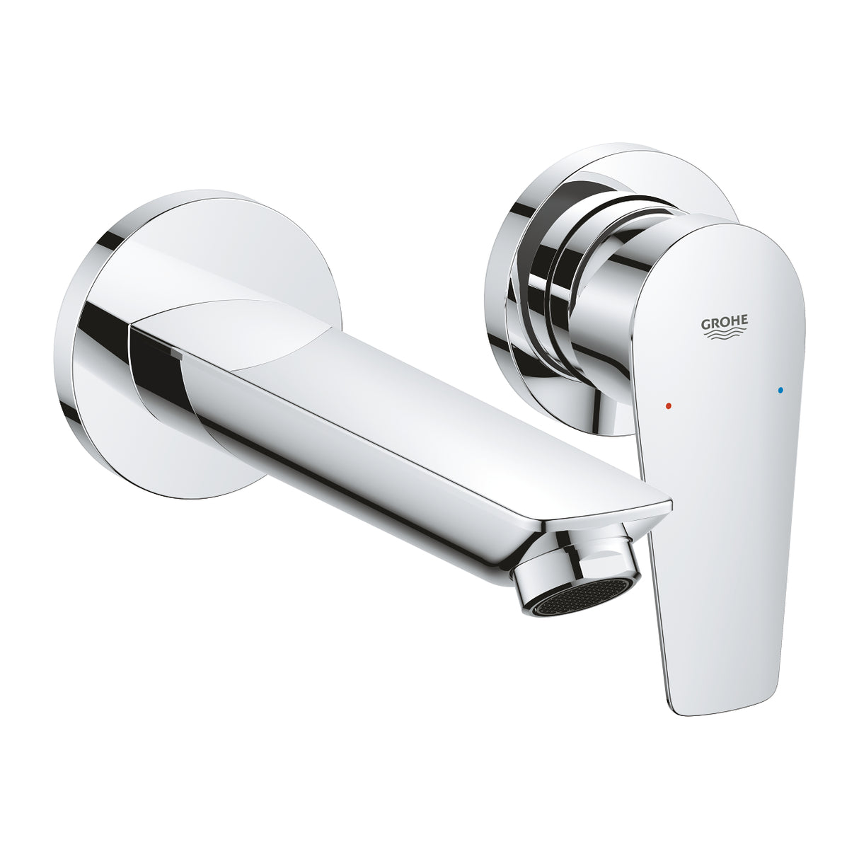 NEW BAUEDGE 2-HOLE, 1-HANDLE WALL-MOUNT BASIN MIXER, M SIZE - GROHE-G2 - ( CHROME - G2 - BAUCOSMOPOLITAN - 0x15 mm - 0inchX0.6inch )