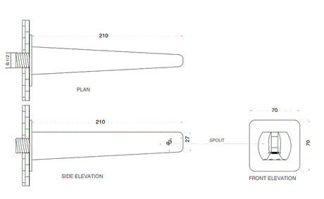 BRASS SPOUT - AQUANT -  ( CHROME -  - 0x0 mm - 0inchx0inch )