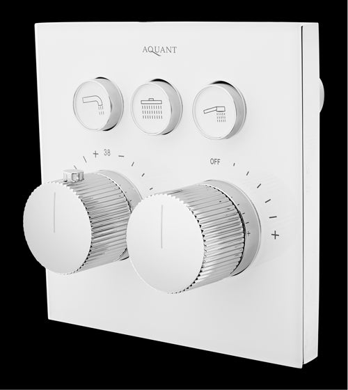 THERMOSTATIC CLICK-SELCT DIVTR W/3OUTLT - AQUANT -  ( WHITE GLASS -  - 0x0 mm - 0inchx0inch )