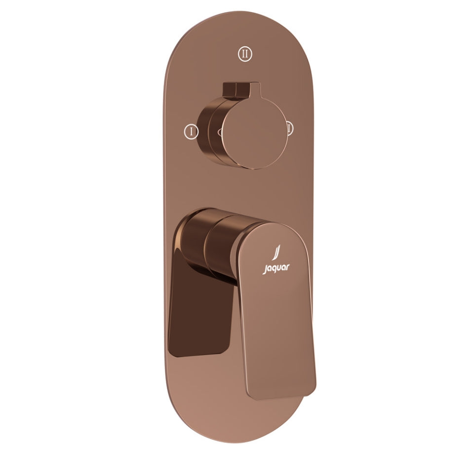 AQUAMAX EXPOSED PART KIT OF SINGLE LEVER SHOWER MIXER WITH 3-WAY OUTLET & SLEEVE (COMPATIBLE WITH ALD-783N)- JAQUAR FAUCETS - ( BLUSH GOLD PVD - LAGUNA - 0x15 mm - 0inchX0.5inch )