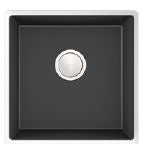 LADENA TM NEOROC QUARTZ SINK SINGLE BOWL W/O DRAIN BOARD, STRAINER, & DRAIN PIPE (DEPTH 9.3INCH)- KOHLER LUXUR - ( MATTE BLACK - LUXURY - 450x450 mm - 18inchX18inch )