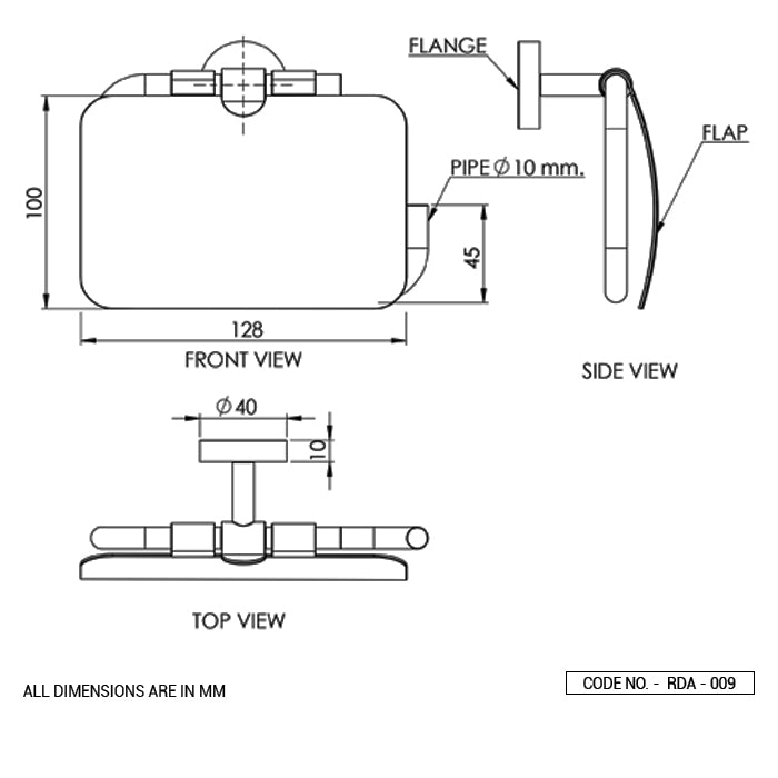 TOILET PAPER HOLDER W/FLAP - ACQUAVIVA - ( BRUSHED BRONZE - ROUND ACC. - 0x0 mm - 0inchx0inch )