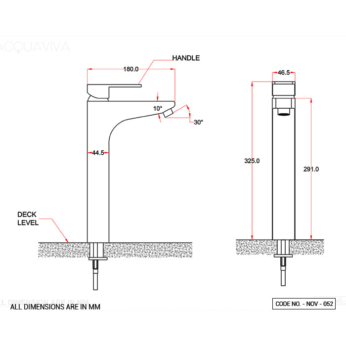 S.L.TALL BOY BASIN MIXER W/BRAIDED PIPES - ACQUAVIVA - ( BLACK MATT - NEO OVAL - 0x15 mm - 0inchX0.6inch )