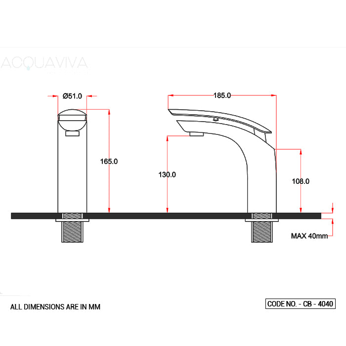 (PRUN)S.L. BASIN MIXER W/BRAIDED PIPES - ACQUAVIVA - ( - CUBO - 0x15 mm - 0inchX0.6inch )