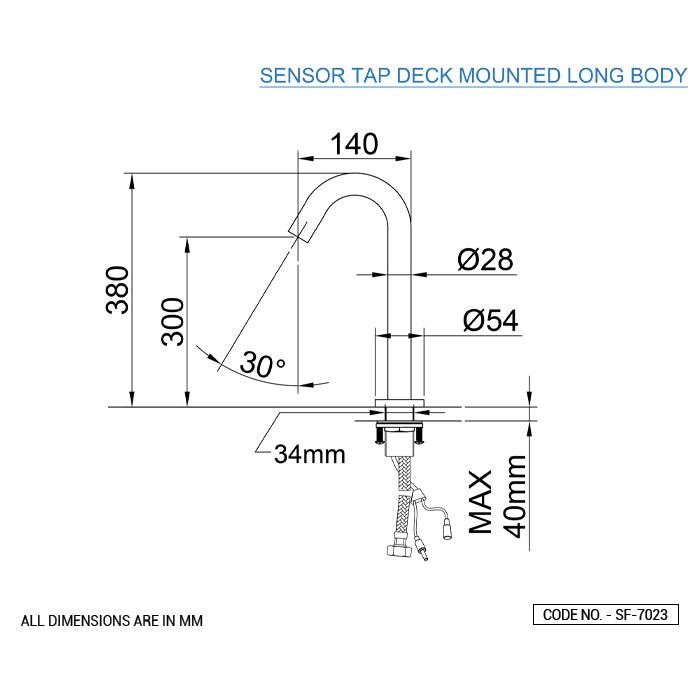 DECK MOUNTED SPOUT W/SENSOR - ACQUAVIVA - ( CHR - SENSOR - 0x0 mm - 0inchx0inch )