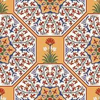 DAMASK LOTUS BASE 1 MATT - SIMPOLO-TILES - ( - TINY TILE MATT - 198x198 mm - 7.8inchX7.8inch )