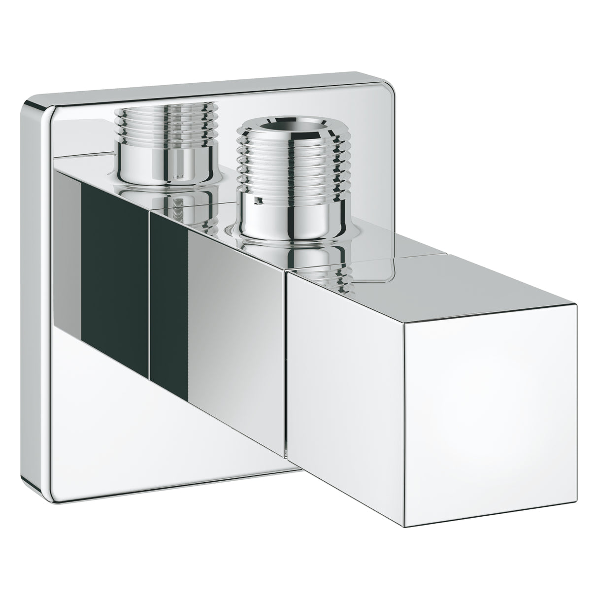UNIVERSAL CUBE ANGLE VALVE 1/2INCH X 3/8INCH - GROHE -  ( CHROME - G3 - EUROCUBE - 10x15 mm - 0.38inchX0.5inch )