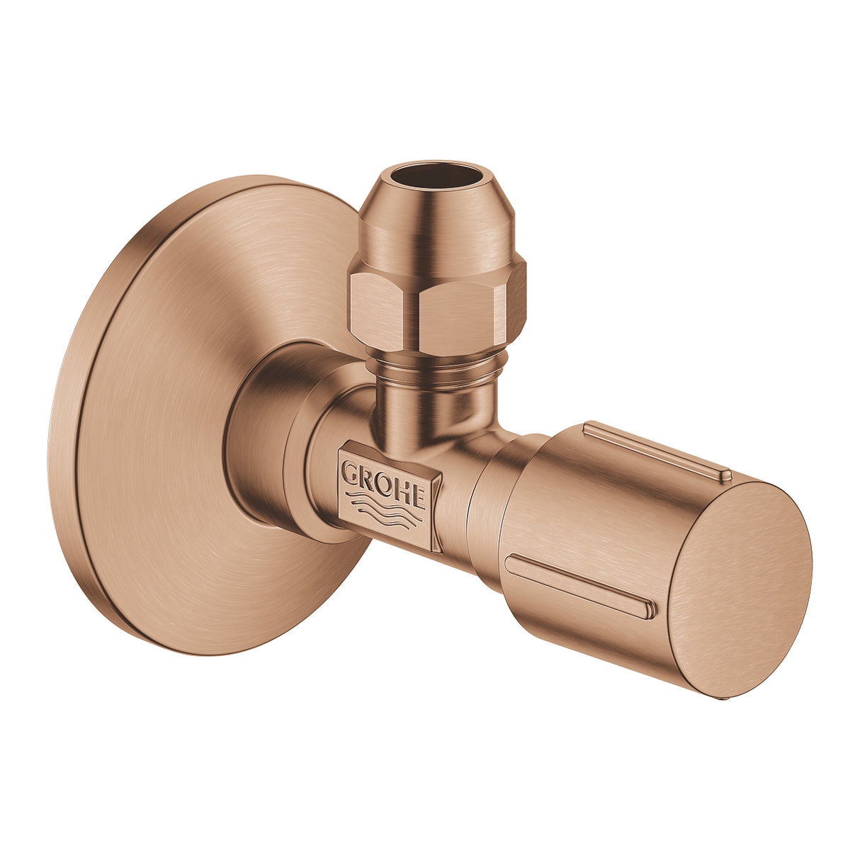 ANGLE VALVE 1/2INCH X 3/8INCH - GROHE - ( BRUSHED WARM SUNSET - G5 - ANGLE VALVES NEUTRAL HANDLE - 0x15 mm - 0inchX0.5inch )