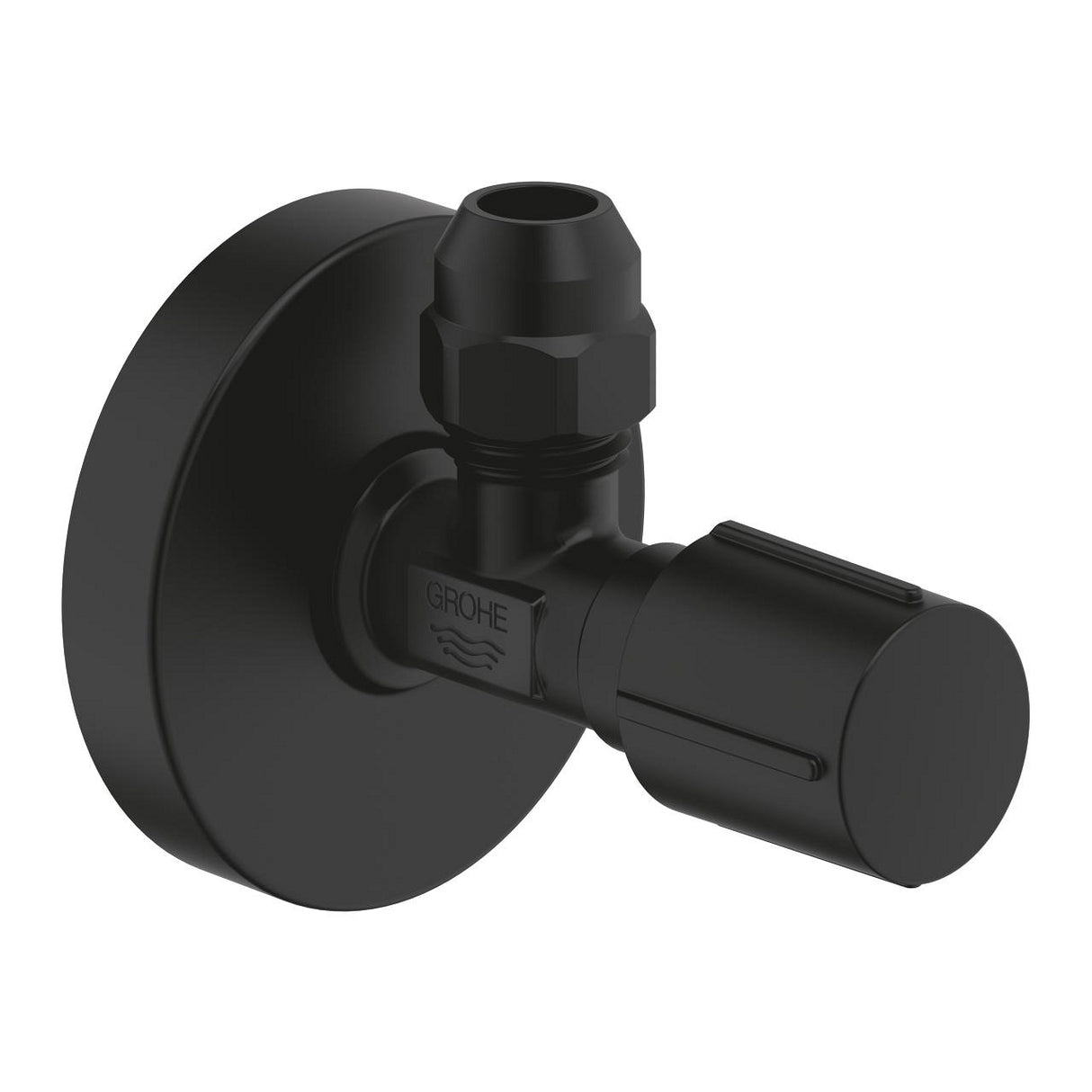 ANGLE VALVE 1/2INCH X 3/8INCH - GROHE - ( MATT BLACK - G3 - ECKVENTILE NEUTRALER GRIFF - 0x15 mm - 0inchX0.6inch )