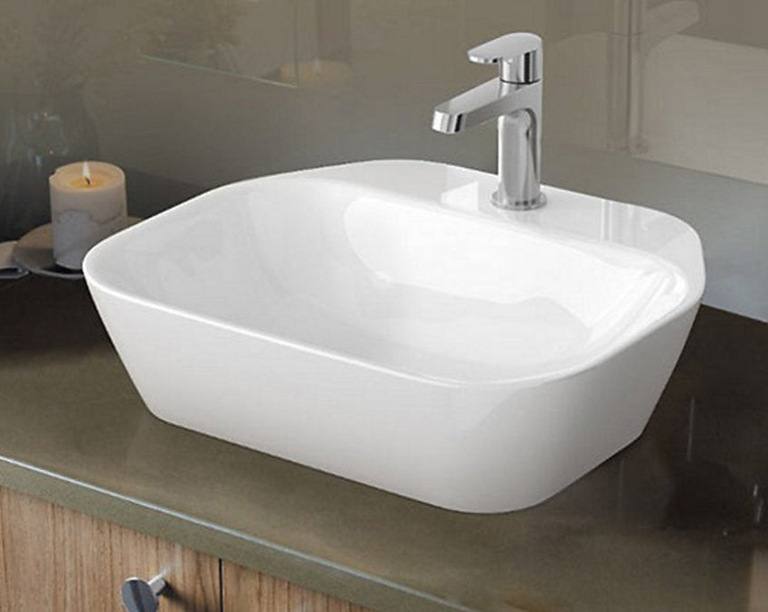 SPAN-COUNT.TOP BASIN W/SL FAUCET HOLE SQ - KOHLER POPULAR -  ( WHITE - POPULAR - 544x463 mm - 22inchX19inch )