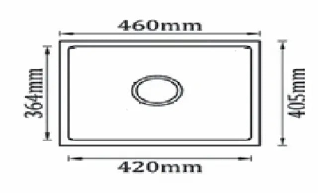 1.0 BOWL QUARTZ SINK W/WASTE COUPLING (DEPTH 8INCH) - FUTURA -  ( BLACK - NATURAL QUARTZ - 460x410 mm - 18.4inchX16.4inch )