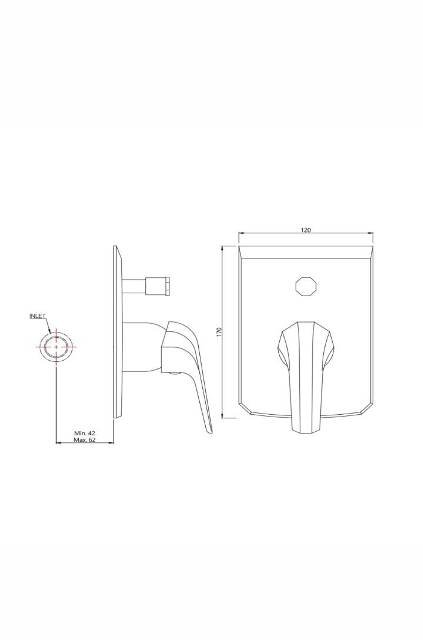 SINGLE LEVER EXPOSED PARTS KIT OF DIVERTER - JAQUAR FAUCETS - ( CHROME - CONTINENTAL PRIME - 0x15 mm - 0inchX0.5inch )