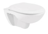 WAL HUNG WC WITH PP SOFT CLOSE SEAT COVER WITH ACCESSORIES - JAQUAR SWARE - ( WHITE - - 540x370 mm - 21.6inchX14.8inch )