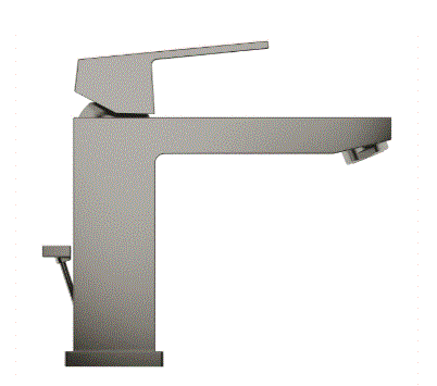 EUROCUBE 1-HANDLE BASIN MIXER WITH POP UP, M SIZE - GROHE - ( BRUSHED HARD GRAPHITE - G5 - EUROCUBE - 0x10 mm - 0inchX0.38inch )