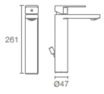 PARALLEL SC TALL LAV W/O DRAIN - KOHLER PREMIUM -  ( FRENCH GOLD - PREMIUM - 0x15 mm - 0.5inchX0.6inch )