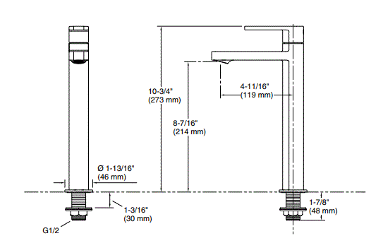PARALLEL TALL PILLAR TAP - KOHLER POPULAR - ( BRUSHED BRONZE - POPULAR - 0x0 mm - 0inchX0inch )