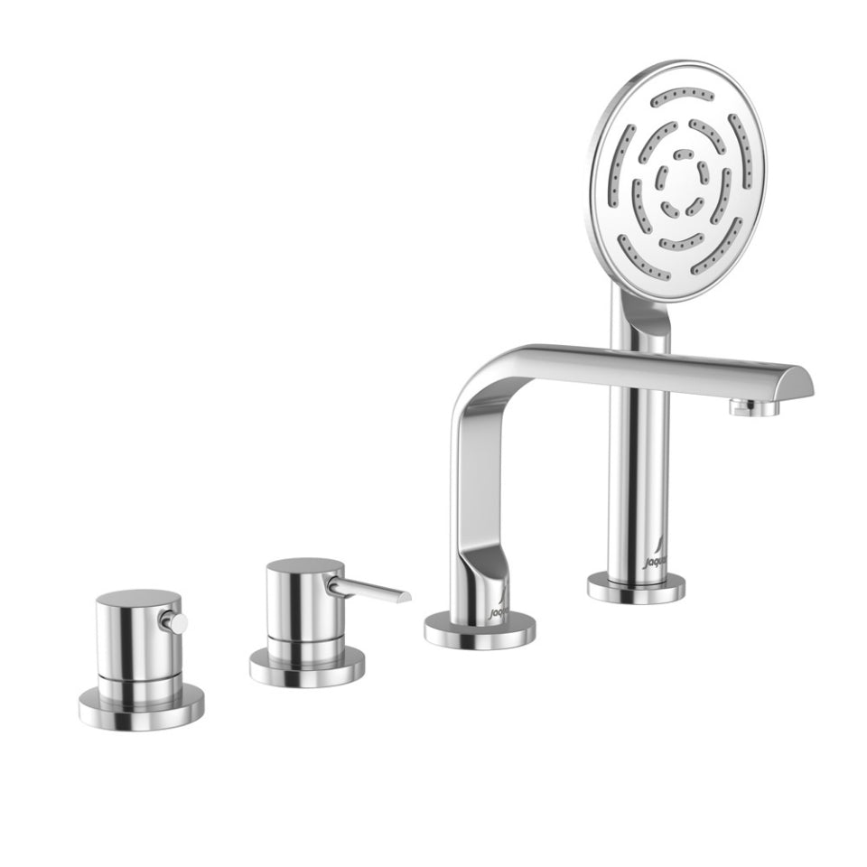 4-HOLE THERMOSTATIC BATH & SHOWER MIXER, DECK MOUNTED - JAQUAR FAUCETS - ( CHROME - FLORENTINE PRIME - 0x15 mm - 0inchX0.5inch )