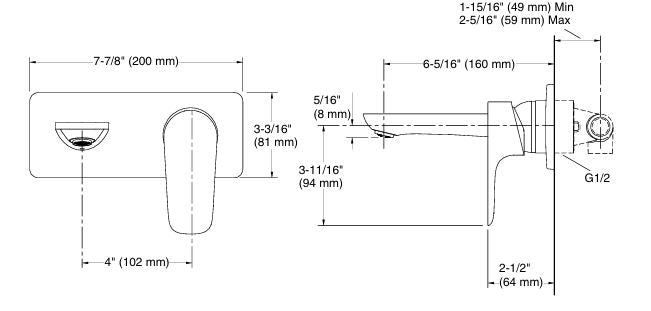 ALEO-SL W/M LAVATORY FAUCET TRIM + VALVE - KOHLER PREMIUM - ( VIBRANT BRUSHED ROSE GOLD - PREMIUM - 0x15 mm - 0inchX0.5inch )