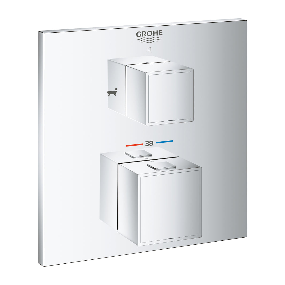 GROHTHERM CUBE THERMOSTATIC BATH MIXER, 2-WAY DIVERTER - GROHE - ( CHROME - G4 - GROHTHERM CUBE - 0x0 mm - 0inchX0inch )