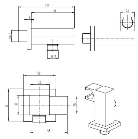 WALL OUTLET WITH IN-BUILT SWIVEL HOOK (BRASS ROUND BODY) - AQUANT - ( CHROME - - 0x0 mm - 0inchX0inch )