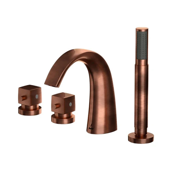 4-HOLE THERMOSTATIC BATH & SHOWER MIXER - JAQUAR FAUCETS - ( ANTIQUE COPPER - ARC - 0x15 mm - 0inchX0.5inch )