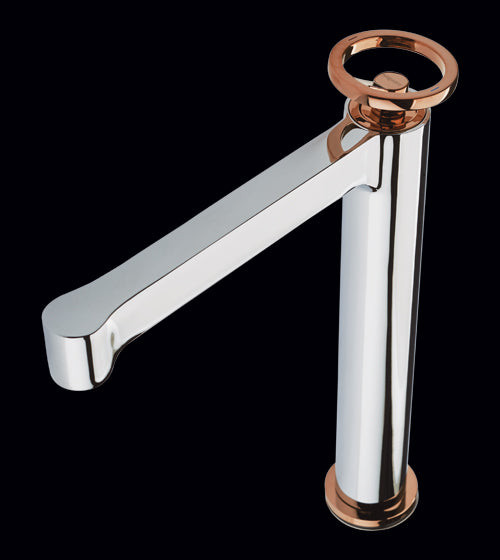 TALL BRASS BASIN MIXER - AQUANT - ( CHROME+ROSE GOLD - - 0x0 mm - 0inchx0inch )