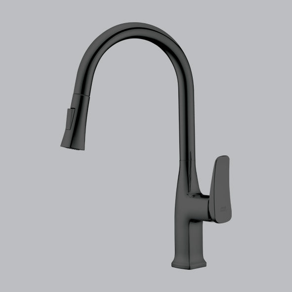 BRASS PULL-OUT TABLE MOUNTED SINK MIXER - AQUANT - ( GRAPHITE GREY - - 0x15 mm - 0inchX0.6inch )