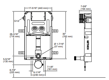 (PRUN)IN-WALL TANK W/HALF/FM 77029IN-M-NA MECH - KOHLER PREMIUM -  ( MECHANICAL - PREMIUM - 793x514 mm - 20inchX0inch )