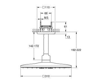 RAINSHOWER SMARTACTIVE 310 HEADSHOWER SET, CUBE, 142MM - GROHE - ( BRUSHED COOL SUNRISE - G5 - RAINSHOWER - 0x0 mm - 0inchX0inch )