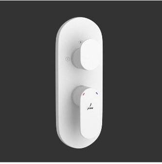 (PRUN)AQUAMAX CONCEALED + EXPOSED PART KIT OF THERMOSTATIC SHOWER MIXER WITH 3-WAY DIVERTER & SLEEVE - JAQUAR FAUCETS - ( WHITE MATT - OPAL PRIME - 0x15 mm - 0inchX0.5inch )